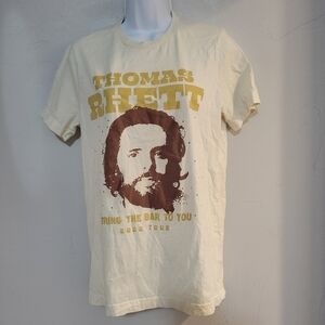 Thomas Rhett Women's Medium Beige Short Sleeve Graphic Tee Band Concert Tour Top